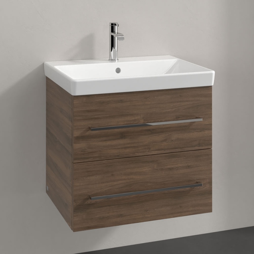 Lifestyle image of Villeroy & Boch Avento Arizona Oak 600mm Wall-Hung Basin Vanity Unit